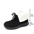 Klassische schwarze Winterstiefel mit weißem Kunstfellbesatz und 5 cm Plateausohle - 43 / Schwarz
