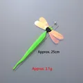 Grüner Libelle Plüsch Katzenspielzeug Ersatzkopf mit Glocke, ca. 25cm lang, 3,1g Gewicht. - Grüne Pailletten Libelle