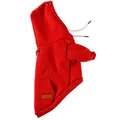Vibrant red fleece-lined dog hoodie with leash D-ring for small to medium pets - S / Red