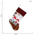Christmas stocking with red and black plaid cuff and festive gnome print illustration - Christmas Sock / 45x25cm / Red Christmas Sock