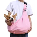 Breathable pink pet sling carrier bag for small dogs and cats single shoulder design - Adjustable Buckle Style / Pink