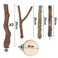 Set di posatoi in legno naturale per pappagalli con rami da 30cm e piattaforma da 8cm - 6-Piece Set (30cm, Wood Thickness 1.5)