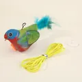 Interactive electronic chirping plush bird cat toy with suction cup and elastic cord - Electronic Sound (Bird Only) / Painted Bunting