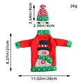 Christmas snowman wine bottle cover set with dimensions and weight info - Red Snowman