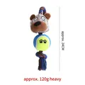 Durable corduroy bear head dog toy with yellow tennis ball and colorful cotton rope - Bear (PT310)