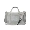 Breathable grey mesh pet carrier bag with shoulder strap for cats and small dogs - Handheld Steel Ring Style / Gray / M