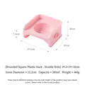 Roze vierkante verhoogde voerbakhouder voor honden met kattenoren en afmetingen - Pink Stand Only