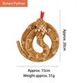 Interaktives braunes Python-Plüsch-Katzenspielzeug mit Katzenminze, 20 cm Länge - Brauner Python