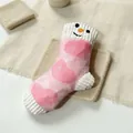 Jouet sonore pour chien en peluche rose bonhomme de neige avec motifs de cœurs brodés - Cœur Rose