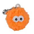 Soft orange plush ball cat toy featuring cute googly eyes and a jingling silver bell - Big Eyes Replacement Head