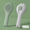 Professional self-cleaning pet grooming brush for cats and dogs in green and white color - OPP Bag Packaging / Green/White