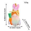 Easter faceless gnome plush doll with rabbit ears holding carrot, orange hat variant - Holding Orange Carrot