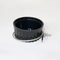 Durable black plastic bird food water cup with stainless steel cage screw mount - Black