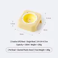 Ciotola in ceramica gialla con supporto inclinato per protezione collo, 160 ml - Ciotola UFO Ragazza Pois Con Supporto / Giallo