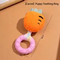 Durable carrot plush squeaky dog toy featuring a pink TPR teething ring and rope - 18*7cm / Carrot Style