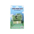 Green bone-shaped dog poop bag dispenser kit with 2 rolls of waste bags in blister pack - Bone Shaped Dispenser / Set of 30 / Green