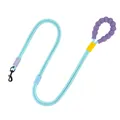 Professionelle robuste Hundeleine in Aquablau mit lila Schaumstoffgriff für Hunde - Himmelblaue Leine / 10mm*140cm