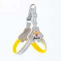 Detail view of reflective dog harness with cartoon corgi patch and adjustable buckles - S / Harness (Random Pattern) / Yellow