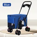 Foldable blue pet stroller for medium and large dogs with mesh windows and durable wheels - Fits pets up to 20kg / Blue