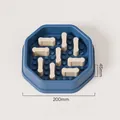 Ozeanblauer achteckiger Slow Feeder Hundenapf mit neun verstellbaren beigen Säulen für Haustiere - Ozeanblau (9 Säulen) / OPP-Beutel