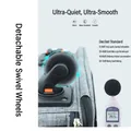 Detail eines leisen abnehmbaren Universalrads für Haustiertaschen mit Dezibeltest - Lenkrollen (4er Set)