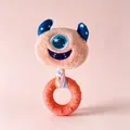 Einäugiges Monster-Plüsch-Hundespielzeug mit orangefarbenem Beißring - Kleiner Teufel Puppe Beißring (17*8cm) / 65.00g / Orange