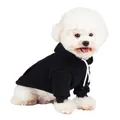 Comfortable black fleece-lined hooded pet sweatshirt for small and medium-sized dogs - S / Black