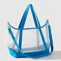 Breathable blue mesh pet carrier bag for cats with adjustable shoulder strap - Lake Blue (Standard)