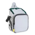 Sacoche de dressage portable gris clair pour animaux avec bordure verte et fermeture éclair - 25cmx17cmx12cm / Gris Blanc + Vert Foncé