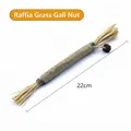 Natural silvervine cat toy with raffia and gall fruit, 22cm teeth cleaning variant - Hemp Rope Silvervine