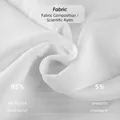 Dettaglio del tessuto bianco per abiti composto al 95% da poliestere e al 5% da spandex - Taglia S / Vestiti / Bianco