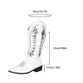 Dimensioni dettagliate degli stivali western ricamati bianchi con tacco di 3,5 cm. - 36 / Bianco