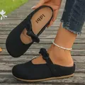 Casual black Birkenstock-style mules for women featuring a stylish bow-knot strap - Black