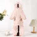 Lightweight pink polka dot pet dog raincoat with four-legged full body protection - XL / Tops / Pink Polka Dots