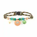 Adjustable cartoon pet collar with colorful beads and cookie charm for small cats and dogs - Cookie Pet Collar