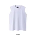 Débardeur blanc premium en coton peigné 260g avec une coupe décontractée et confortable. - S / Hauts / Blanc