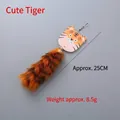 Katzen-Spielzeug Ersatzkopf Tiger-Design mit Plüschschwanz, ca. 25 cm lang - Süßer Tiger