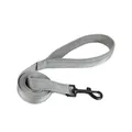 Close-up view of a gray reflective breathable dog leash featuring a padded mesh handle. - S / Separate Leash / Gray