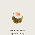 3D sushi shaped plush catnip toy for cats, height 5.5cm, weight 9.5g, durable fabric - Salmon Sushi