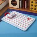 Blue and white striped pet mat with apple pattern and pillow for small dogs and cats - Mat with Matching Pillow / L (72x50cm) / Dopamine Puppy