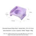 Lichtpaarse ronde vierkante plastic voerbakhouder voor huisdieren, 19,5x19x10 cm formaat - Paarse Standaard Alleen