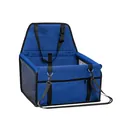 Blue waterproof pet car booster seat with breathable mesh sides for cats and dogs - Blue