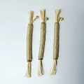 Natural silvervine and raffia cat teething sticks with interactive gold bells for dental care - Silvervine Stick With Bell