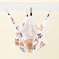 Amaca a doppio strato in peluche per criceti con graziose impronte di zampe per gabbia - 30*30 / Impronta di Zampa Bianco Sporco (Doppio Strato)