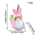 Pink Easter bunny gnome plush doll holding a carrot for holiday decoration - Bunny Holding Pink Carrot