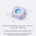 Petit bol en céramique pour animaux avec support incliné violet, capacité de 120 ml - Lapin de Piano (Petit) / Blue Bowl + Purple Stand Set / Bleu Violet