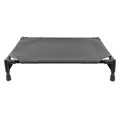 Front view of a portable elevated camping cot for small and medium-sized dogs and cats - S / Gray