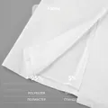 Close-up detail of white high waist slit suit skirt with 95% polyester fabric - S / White