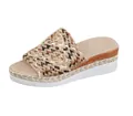 Women's summer wedge sandals with colorful woven jute straps and platform sole - 36 / Colorful Woven Wedge Slides (YD04M13005698) / Black and Gray
