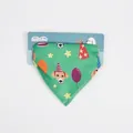 Bandana verde festiva per cani con stampa a cartoni animati, dimensione 55x45cm, 15g - Asciugamano per Saliva N. 1 / Lunghezza 55 cm, Lato 45 cm